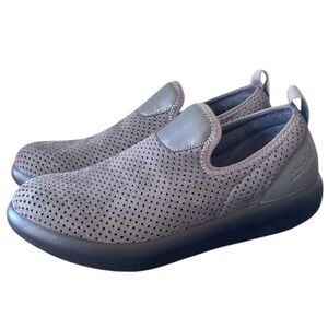 Alegria Eden Gray Perforated Suede Slip On Loafer Size 39